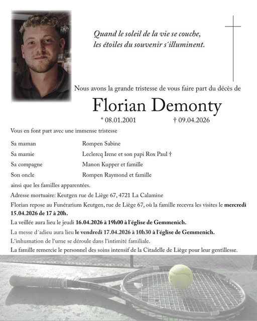 Florian Demonty Accident, Belgium Death: In Loving Memory Of Florian Demonty